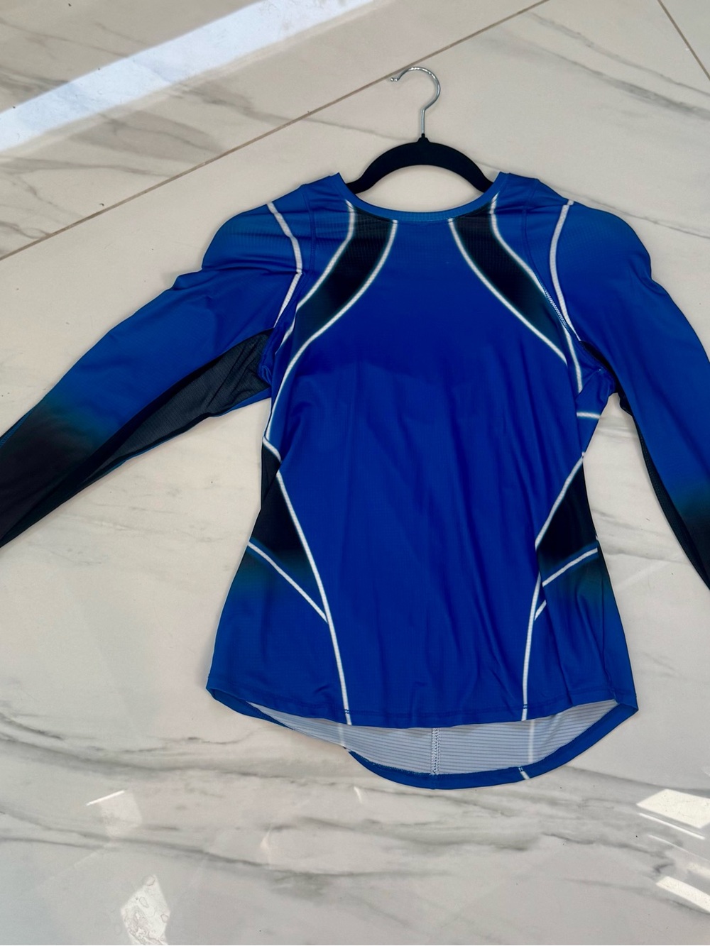 NWT - Lucky in Love Blue Athletic Top with Black Trim, XS - Picture 6 of 6